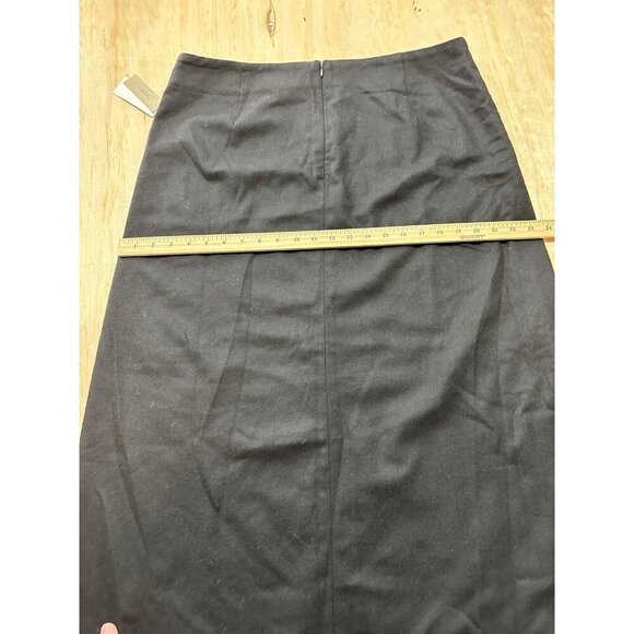 VTG GAP Wool Blend Black Academia Maxi Skirt Sz 16 Stretch Career Office Lined - Picture 8 of 9